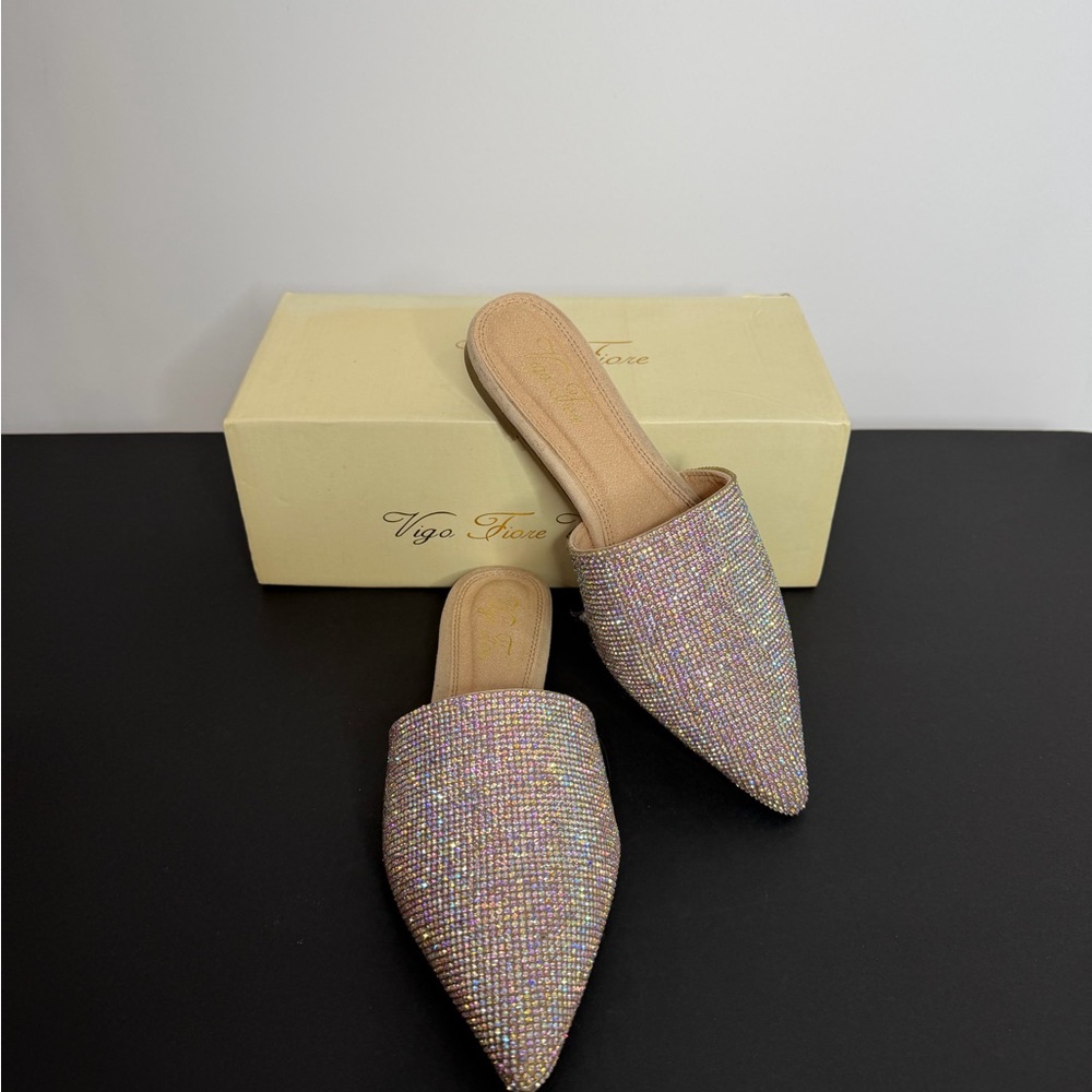 Vigo Fiore Glittering Mules - Multicolor